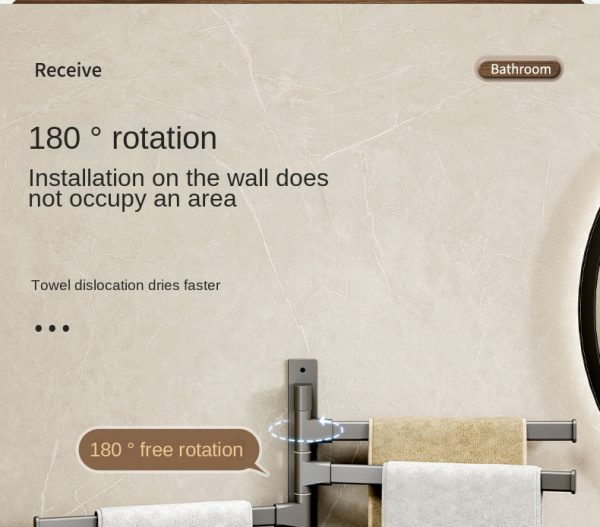Bathroom Towel Rack Rotatable - Image 7